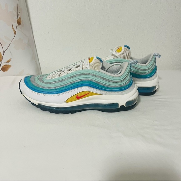 Nike Mens US Size 7 Air Max 97 DQ7644-100 Spring Floral Running White Blue Green - Picture 7 of 7